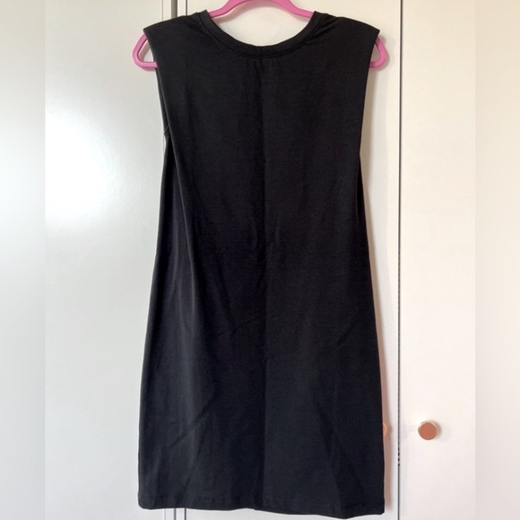 The Drop Black Mini Dress with Padded Shoulders - Picture 1 of 4